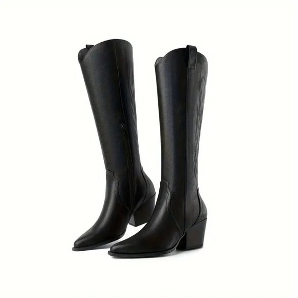 International Shoes - Western Embroidered Knee High Cowboy Boots
